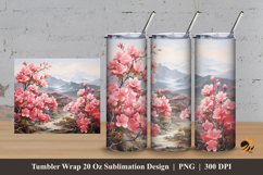 Wild Camelia Tumbler Wrap Sublimation Design 3 Product Image 1