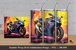 Sport Bike Tumbler Wrap Sublimation Design 3 Product Image 1