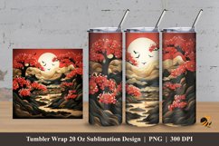 3D Flamboyant Tumbler Wrap Sublimation Design 3 Product Image 1