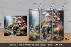 Moss Mushroom Tumbler Wrap Sublimation Design 3 Product Image 1