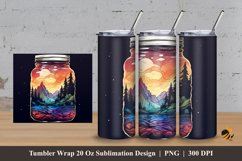 Landscape and Jar Tumbler Wrap Sublimation Design 3 Product Image 1