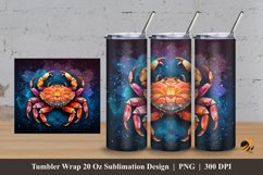 Fantasy Crab Tumbler Wrap Sublimation Design 3 Product Image 1