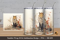 Wolf Circle Tumbler Wrap Sublimation Design 3 Product Image 1