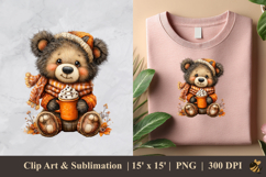 Cute Bear And Mug DTF Sublimation Clipart Design 3 Product Image 1