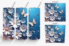 Sparkling 3D Flowers Tumbler Wrap
