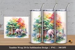 Elephant Nature Tumbler Wrap Sublimation Design 3 Product Image 1