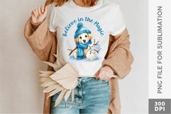 Dog Snowman Winter Sublimation PNG Designs Bundle Product Image 4