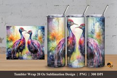 Cassowaries Tumbler Wrap Sublimation Design 3 Product Image 1