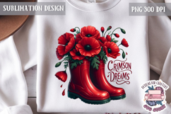 Spring Flower Poppy Sublimation Design PNG Garden Quote Product Image 1