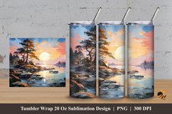 Late Afternoon Tumbler Wrap Sublimation Design 3 Product Image 1