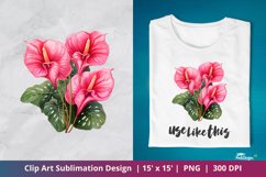 Anthurium Flower Clip Art Sublimation 3 Product Image 1