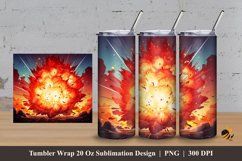 Retro Explosion Tumbler Wrap Sublimation Design 3 Product Image 1