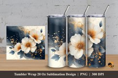 Art Flower Tumbler Wrap Sublimation Design 3 Product Image 1
