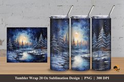 Winter Forest Tumbler Wrap Sublimation Design 3 Product Image 1