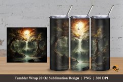 Horror Waterfall Tumbler Wrap Sublimation Design 3 Product Image 1