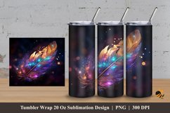 Sparkling Feather Tumbler Wrap Sublimation Design 3 Product Image 1