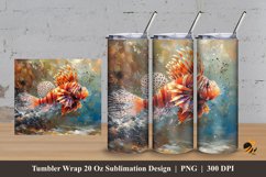 Lionfish Abstract Tumbler Wrap Sublimation Design 3 Product Image 1