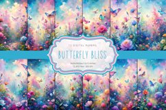 Butterfly Bliss 12 Digital Papers Product Image 1