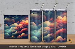Retro Cloud Tumbler Wrap Sublimation Design 3 Product Image 1