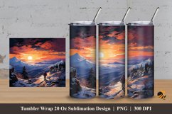 Mountains Splendor Tumbler Wrap Sublimation Design 3 Product Image 1