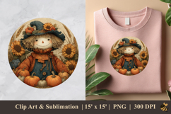 Whimsical Cute Scarecrow DTF Sublimation Clipart 3 Product Image 1