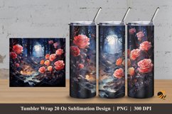Rose Abstract Tumbler Wrap Sublimation Design 3 Product Image 1