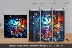 Broken Glass Tumbler Wrap Sublimation Design 3 Product Image 1