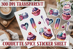 Coquette Spice sticker sheet Flowers Scrapbook PNG Bows Product Image 1