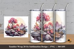 Landora hill flowers Tumbler Wrap Sublimation Design 3 Product Image 1