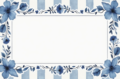 Blue Floral Border Background Product Image 1