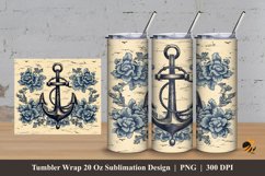 Old Anchor Tumbler Wrap Sublimation Design 3 Product Image 1