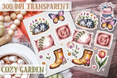 Cozy Garden sticker sheet Flowers Botanical PNG Cute Product Image 1