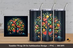 Fantasy Fruit Tree Tumbler Wrap Sublimation Design 3 Product Image 1