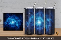 Blue Galaxy Tumbler Wrap Sublimation Design 3 Product Image 1