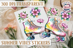 Summer sticker sheet Scrapbook PNG Flowers Vibe Fruits Product Image 1
