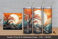 Foggy Forest Tumbler Wrap Sublimation Design 3 Product Image 1