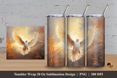 Flying Dove Tumbler Wrap Sublimation Design 3 Product Image 1