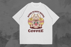 Some Bunny Needs Coffee Funny Easter T-shirt Design Product Image 1