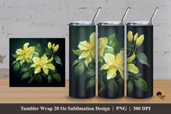 Ylang Ylang Flower Tumbler Wrap Sublimation Design 3 Product Image 1