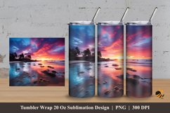 Exotic Beach Tumbler Wrap Sublimation Design 3 Product Image 1
