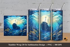 Shipwreck Tumbler Wrap Sublimation Design 3 Product Image 1