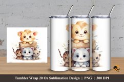 Baby Animals Tumbler Wrap Sublimation Design 3 Product Image 1