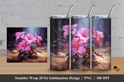 Hibiscus Violet Tumbler Wrap Sublimation Design 3 Product Image 1