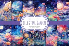 Celestial Garden 12 Digital Papers Product Image 1
