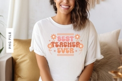 Best Teacher Groovy Teacher Sublimation Design Product Image 1