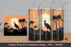 Evening Bird Tumbler Wrap Sublimation Design 3 Product Image 1