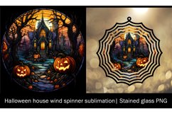 Halloween house wind spinner sublimation| Stained glass PNG Product Image 1