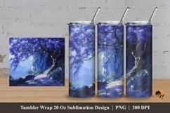 Blue Jacaranda Tree Tumbler Wrap Sublimation Design 3 Product Image 1