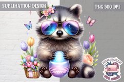 Cute Easter Animal Sublimation Design PNG Spring Eggs Bunny Product Image 1