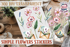 Summer Flowers sticker Scrapbook PNG Botanical Beach Product Image 1